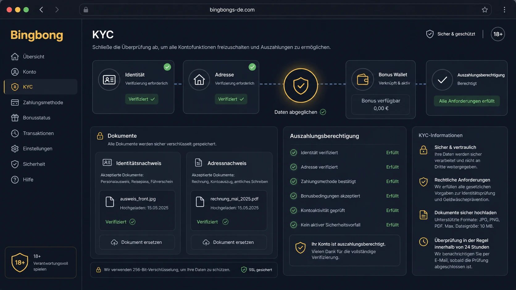KYC und Bonuskonto