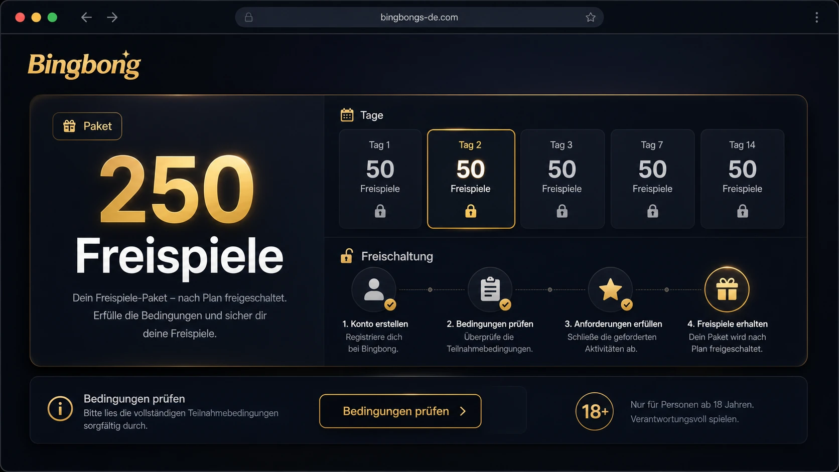 Bingbong 250 Freispiele und größere Spin-Pakete