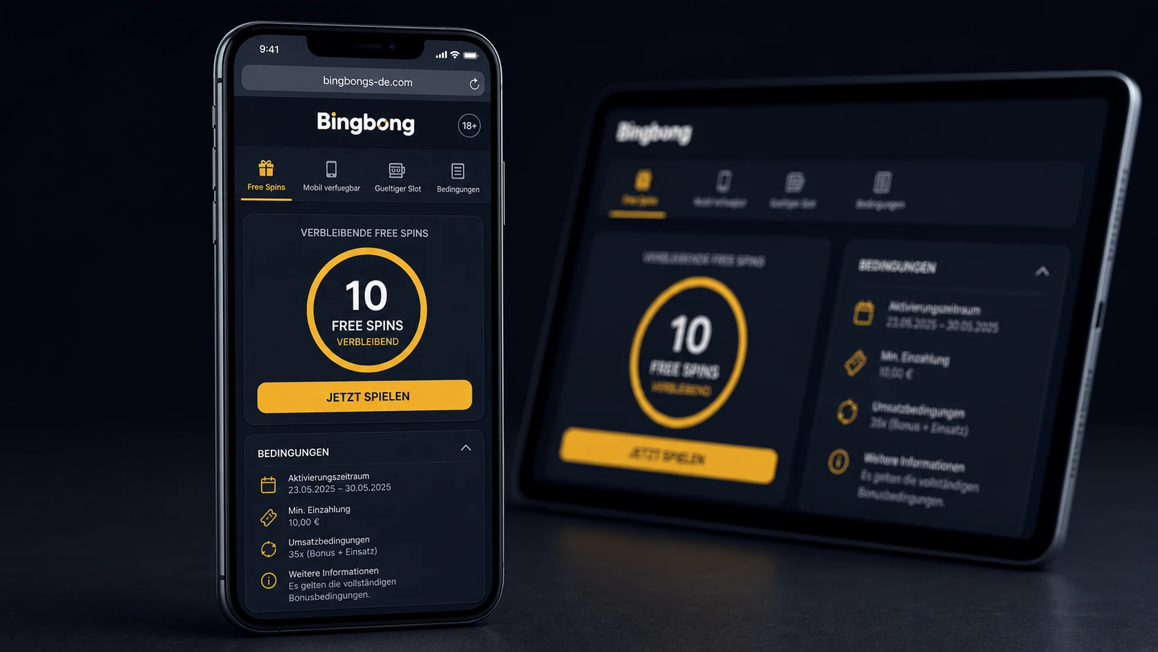 Mobile Nutzung von Bingbong Free Spins