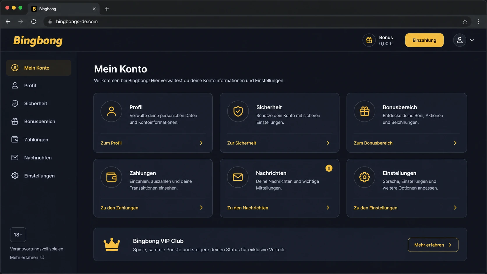 Konto nach dem ersten Login nutzen