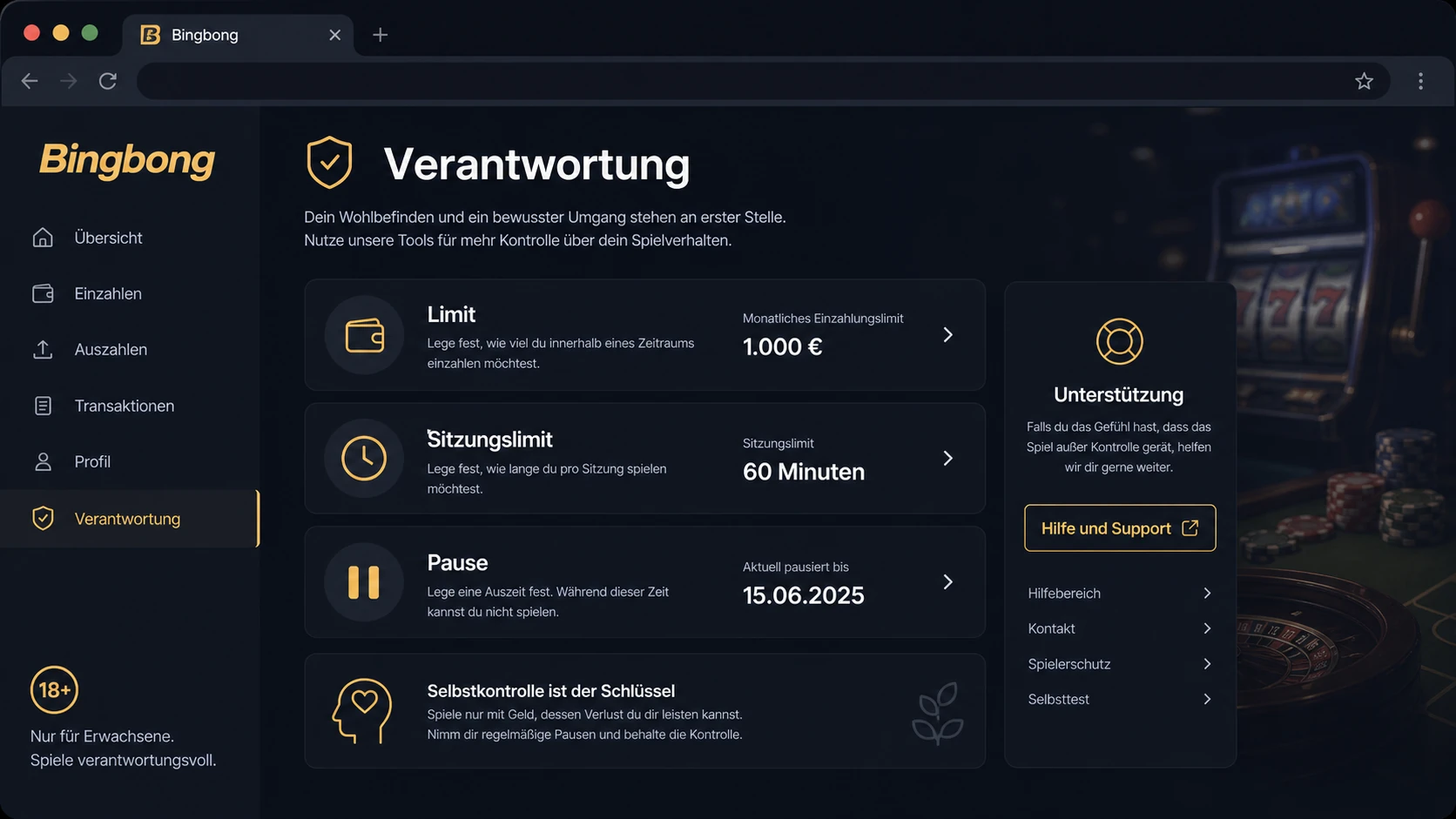 Verantwortungsvolle Nutzung des Accounts